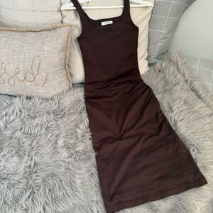 Babaton Chocolate Brown Midi Dress